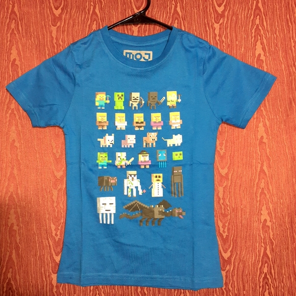 MINECRAFT SPRITES CHARACTERS SIZE 7-8 YEARS OLD BLUE SHORT SLEEVE T-SHIR… - Picture 1 of 9